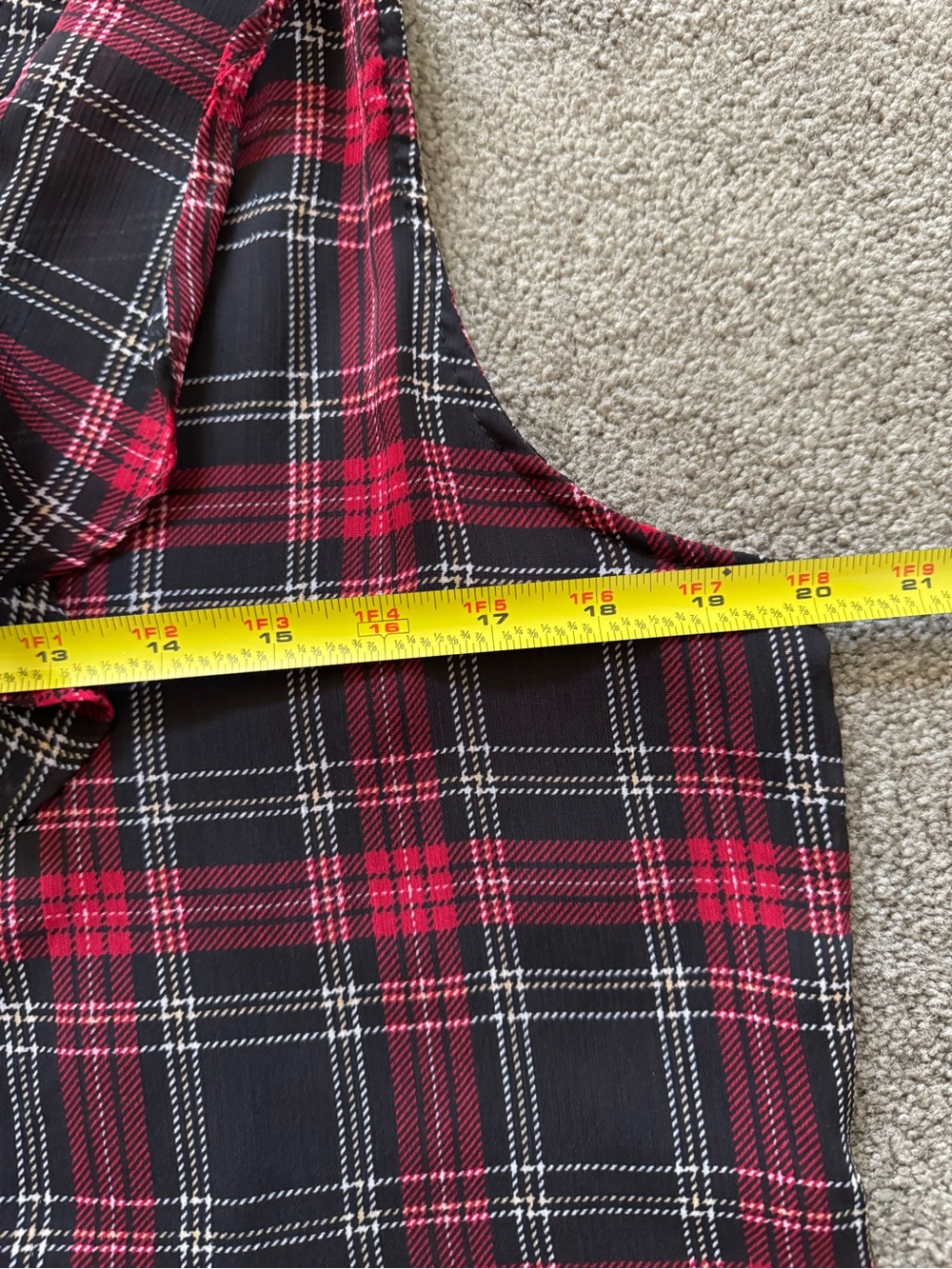Tommy Hilfiger Red & Black Plaid Ruffle Sleeveless Camisole - Picture 10 of 14